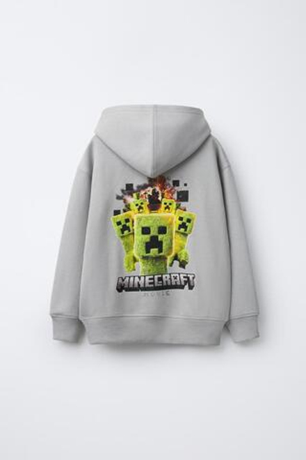 ZARA ХУДИ С КАПЮШОНОМ MINECRAFT © MOJANG AB. ™, ЖЕМЧУЖНО-СЕРЫЙ