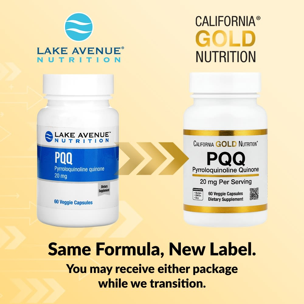 California Gold Nutrition, пирролохинолинхинон, 20 мг, 60 растительных капсул