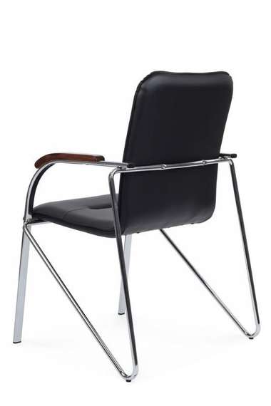 Стул Самба с деревянными подлокотниками SMB-02H Хром гальв. Черный