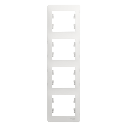 Рамка 4-м Glossa вертикал. бел. SE GSL000108