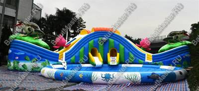 Надувной наземный аквапарк «Пруд с лотосами», 25*25*5 м