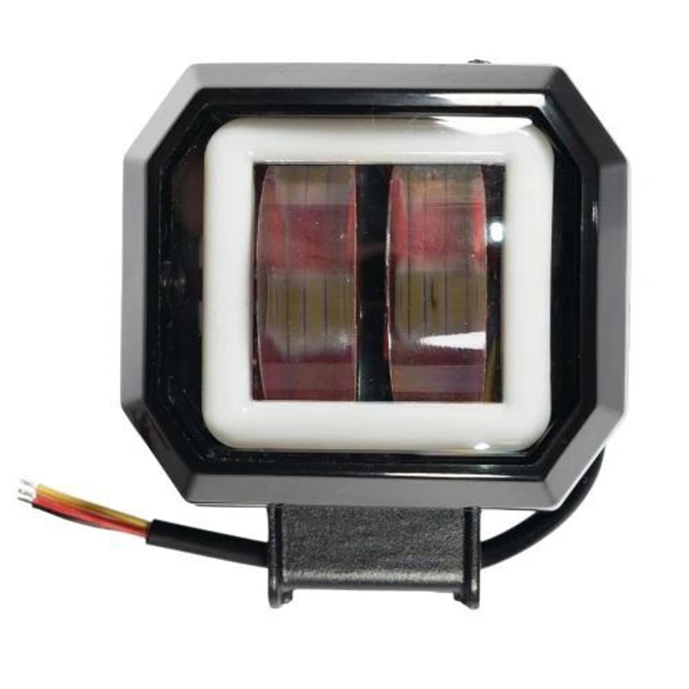 Фара 9-30V линзовая 2 диода квадрат