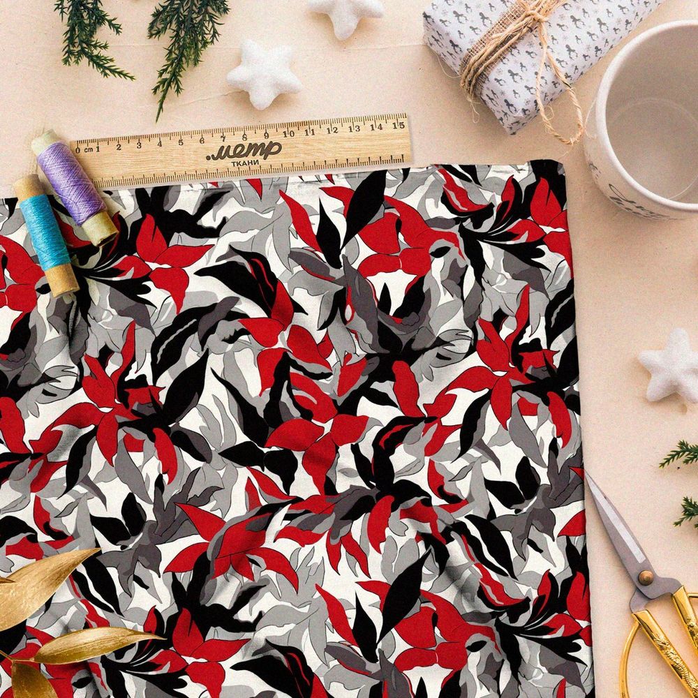 Ткань премиум шифон экзотический узор