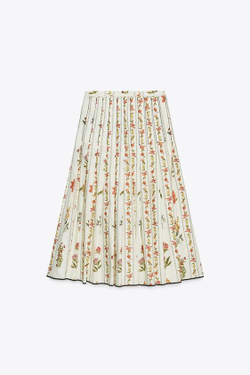 ZARA ЮБКА В СКЛАДКУ С ЦВЕТОЧНЫМ ПРИНТОМ — ZW COLLECTION, РАЗНОЦВЕТНЫЙ