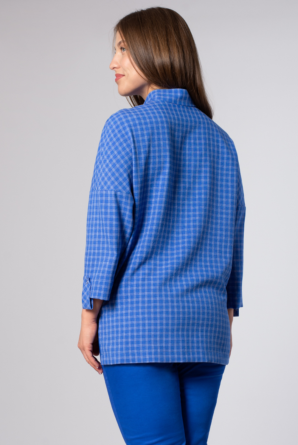 Блузка женская 3726ЛП, клетка #259Кла093726ЛП