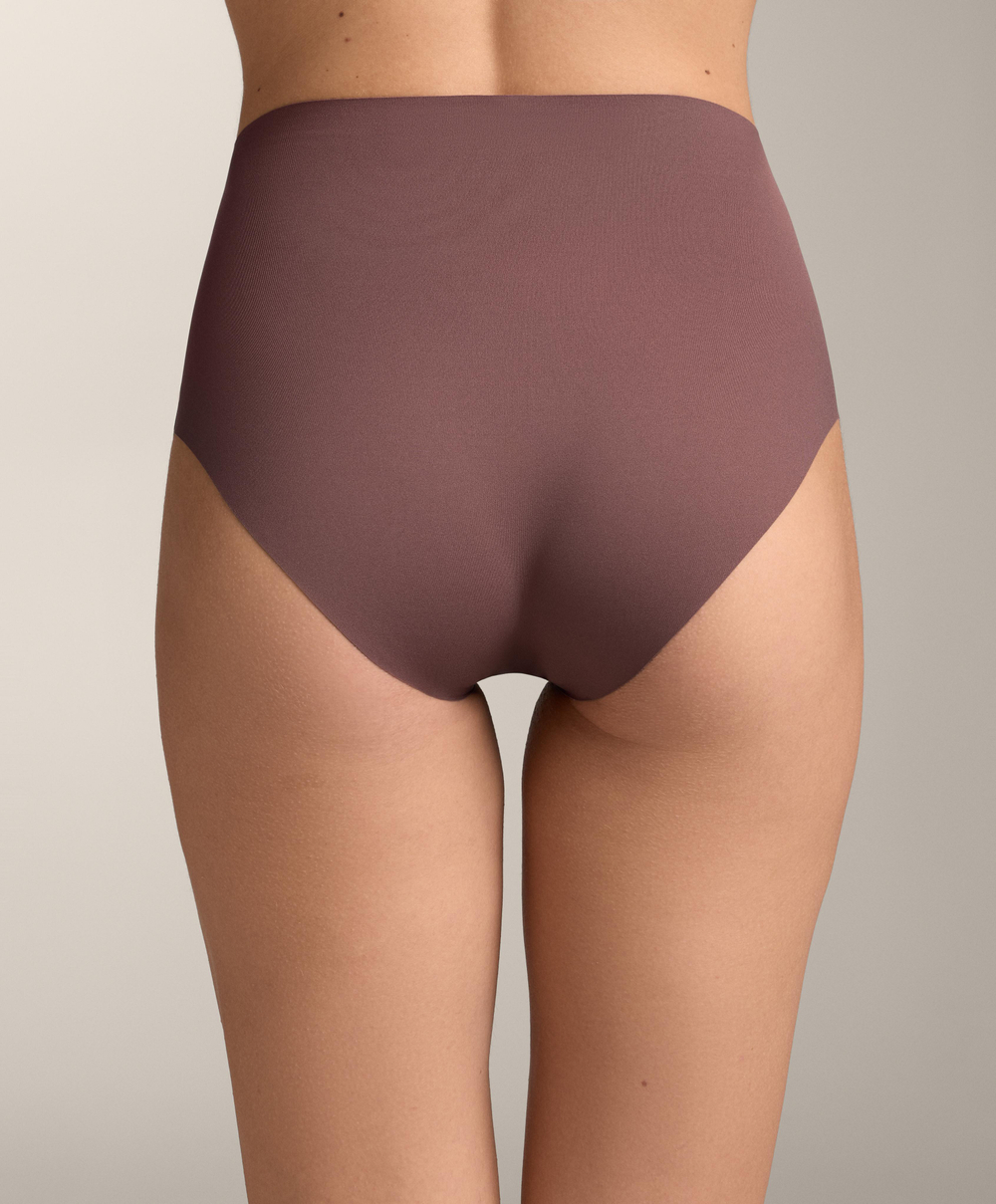 OYSHO Набор из двух пар классических трусиков с высокой посадкой, темный баклажан