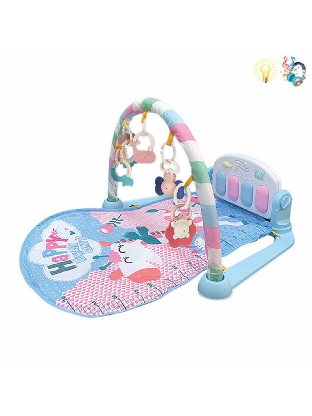 Коврик для малышей с дугами и погремушками, звуковой (200764086)