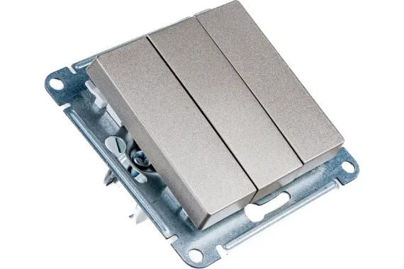 Выключатель Systeme Electric ATLASDESIGN 3 клавиши шампань 38167