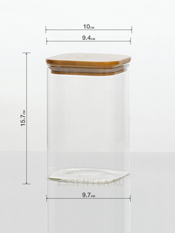 Банка стеклянная "Бриндл" с бамбуковой крышкой 800 мл