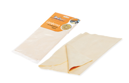 Салфетка - замша Airline натуральная в пакете 30 х 28 см