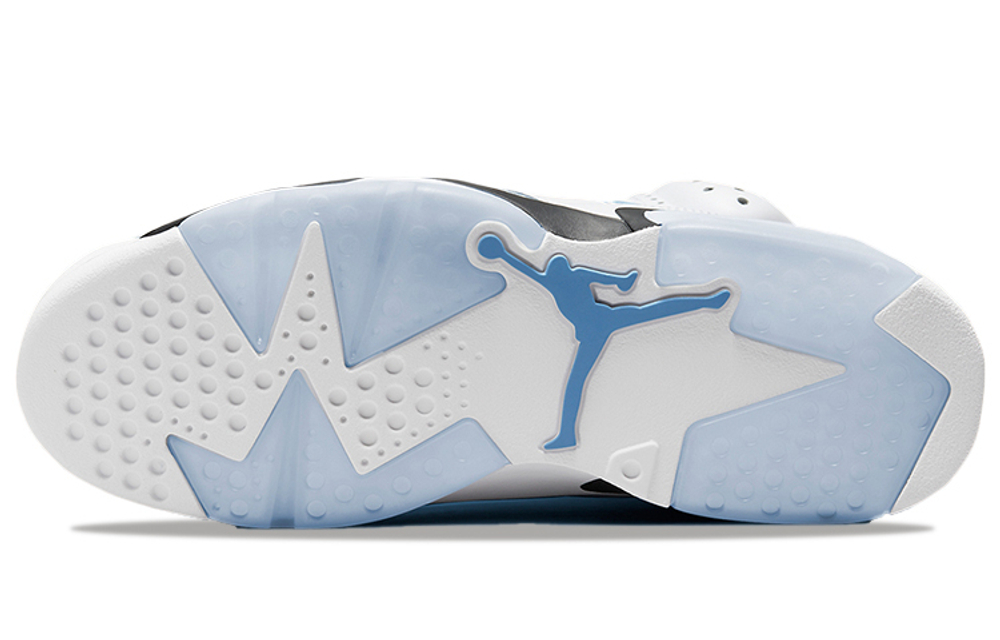 Jordan Air Jordan 6 retro "university blue" leather two-layer cowhide wear-resistant non-slip wrapping lightweight high-top retro basketball shoes men's white and blue