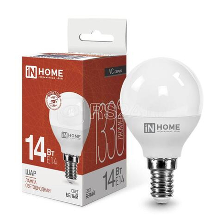 Лампа светодиод. Е14 14Вт LED-ШАР-VC 4000К 1330Лм  IN-HOME
