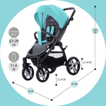 Прогулочная коляска Nuovita Modo Terreno Turchese grigio / Бирюзово-серый