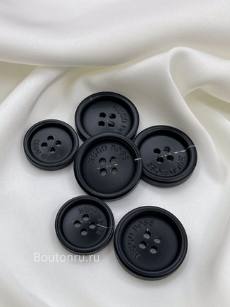Пуговицы на прокол ХугоБ. (ХБ) черные с белой прожилкой