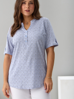 Блузка БЛ-122/ришелье-голубой