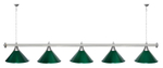 Лампа STARTBILLIARDS 5 пл. (плафоны зеленые,штанга золотая,фурнитура золото)