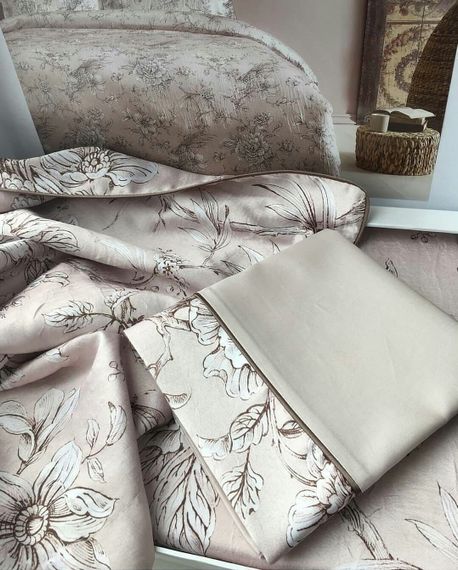 Постельное белье жатый шелк ALESSA пудра TIVOLYO HOME Турция