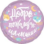Шар (19''/48 см) Круг, Добро пожаловать, Малышка!, 1 шт.