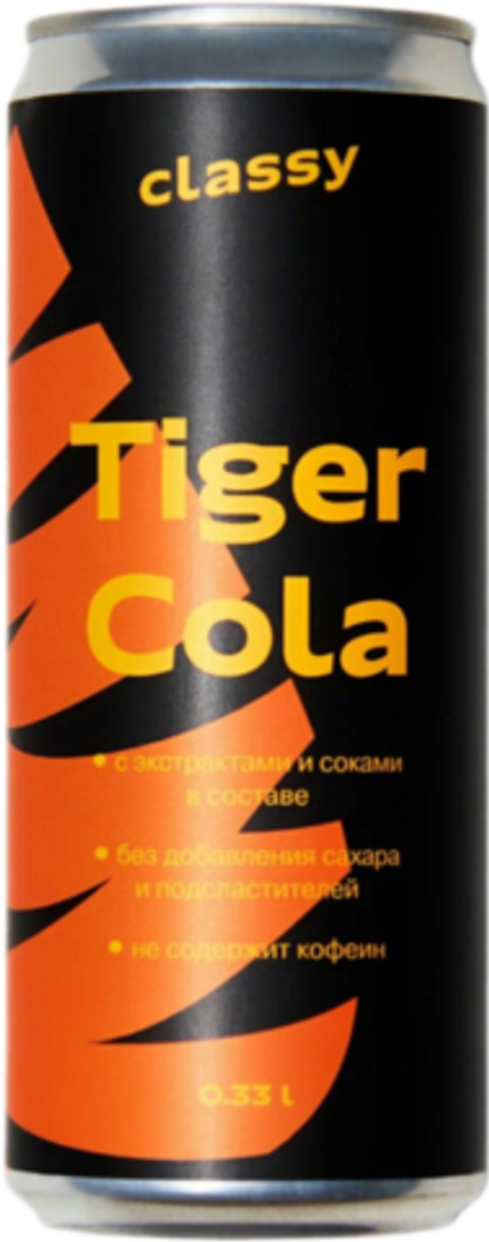 Газированный напиток Заговор Класси Тайгер Кола / Zagovor Classy Tiger Cola 0.33 - банка