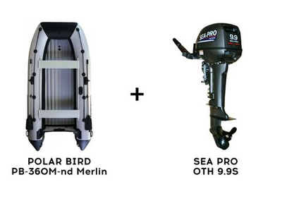 Лодка ПВХ POLAR BIRD PB-360M-nd Merlin (Кречет) + 2х-тактный лодочный мотор SEA PRO OTH 9.9S
