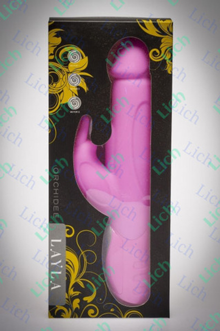 Розовый ротатор с клиторальным стимулятором и 3 вибромооторами Layla Orchidee