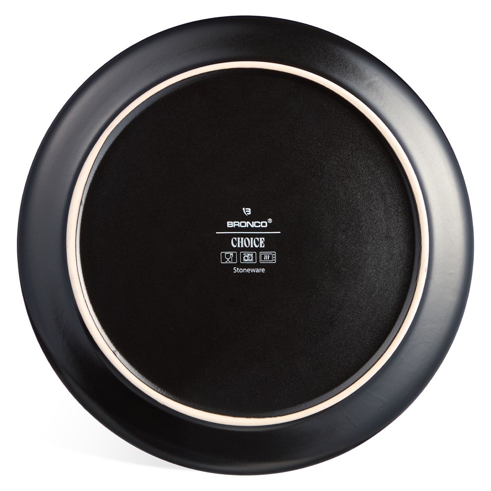 НАБОР ТАРЕЛОК ОБЕДЕННЫХ BRONCO "CHOICE BLACK" 26,5 СМ 4ШТ
