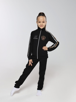 спортивный костюм для девочки черный с золотом