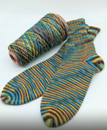 Caliza - Italy Stock- 75% шерсть, 25% п/а; 420м/100гр., мультиколор салатовый