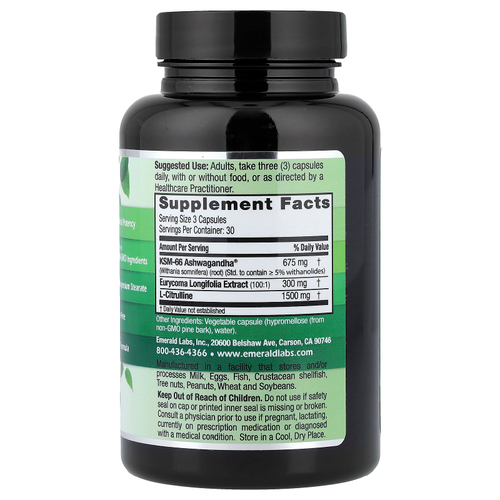 Emerald Laboratories, Testosterone Health, 90 растительных капсул