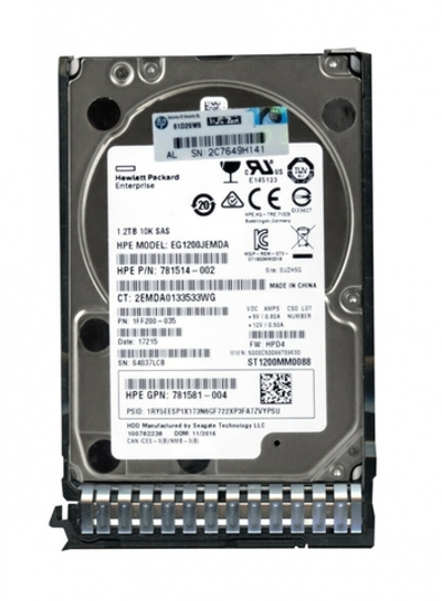 Жесткий диск HP 1.2TB 2.5" 6G SAS 10K EG1200JEMDA