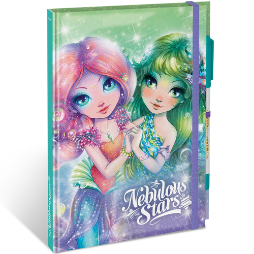 Блокнот в жестком переплете, на резинке, с гелевой ручкой в комплекте. Серия: Coralia