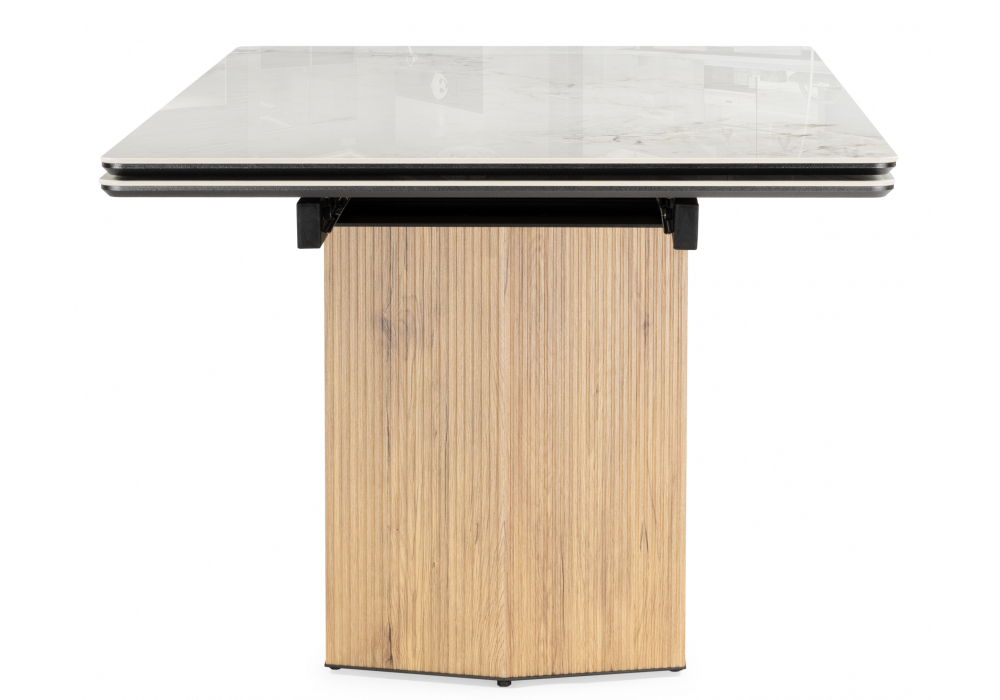 Керамический стол Woodville Монерон 200x100 brecha crema elegance, дуб монтана