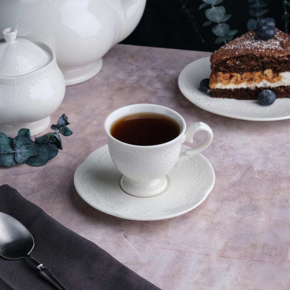 Кофейная пара 100 мл белая d 6,8 см h6 см Aristocrat Noble [6]