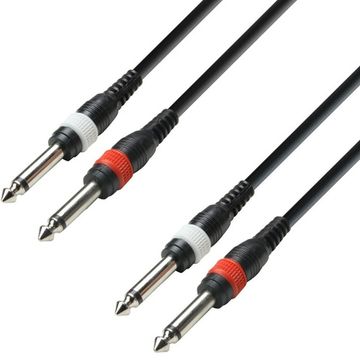 Adam Hall K3TPP0100 - аудиокабель 2 x TRS (jack) 6,3 mm mono – 2 х TRS (jack) 6,3 mm mono, 0.22 мм2,