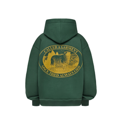 Худи Called a Garment Stamp Heavy Cotton Zip Hoodie "Dark Green"