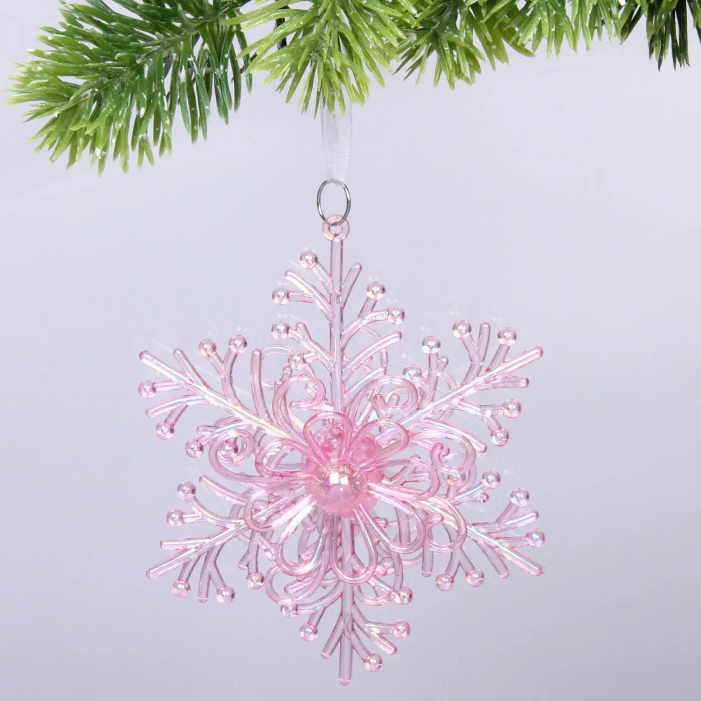 Подвеска «Волшебство зимы» 13*13 см, Розовый