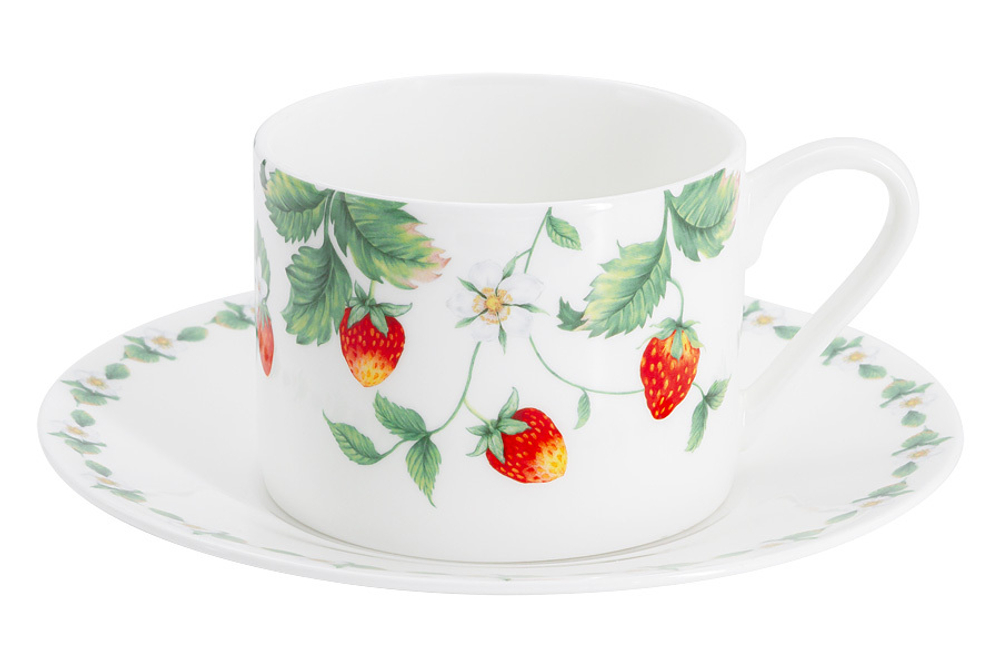 Чашка с блюдцем 220мл Anna Lafarg Midori Земляничная поляна