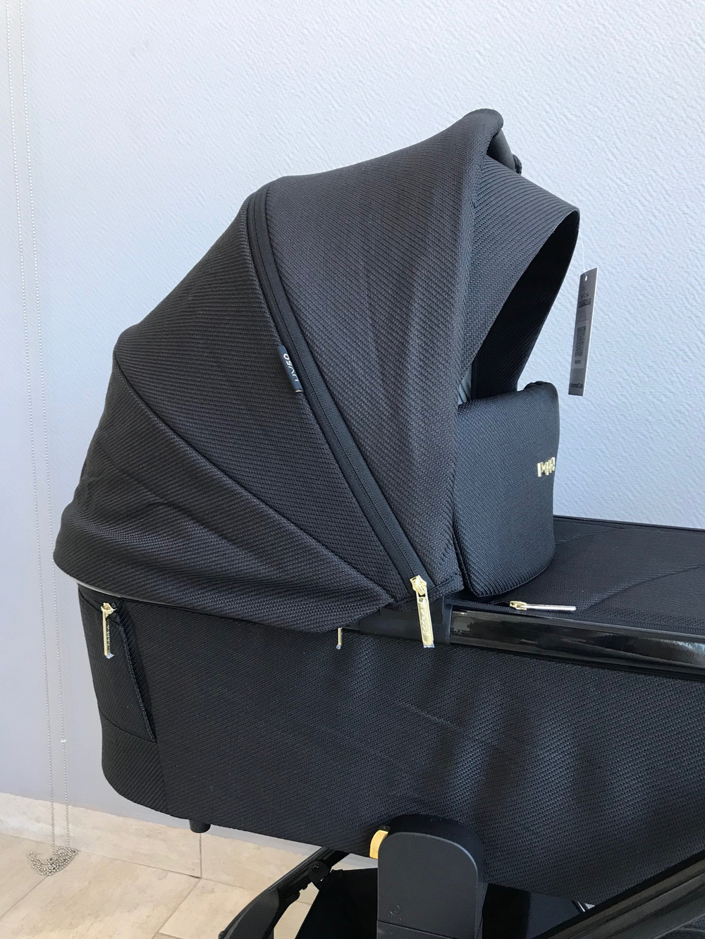 Коляска детская Peppy Monaco 2 в 1 Royal black (черный), рама черный глянец