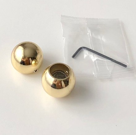 Наконечники "Шарик" d16 мм, цвет золото глянец