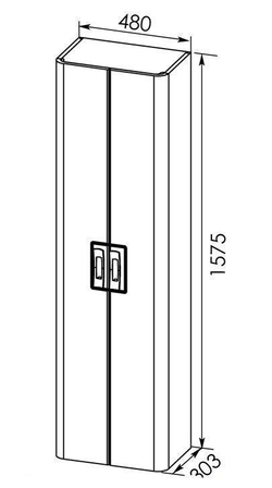 Шкаф-пенал для ванной Aquanet Паллада 50 слоновая кость