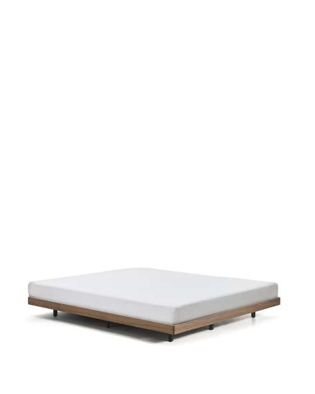 Основание кровати Norlen из орехового шпона с темной отделкой для матраса размером 160 x 200 см