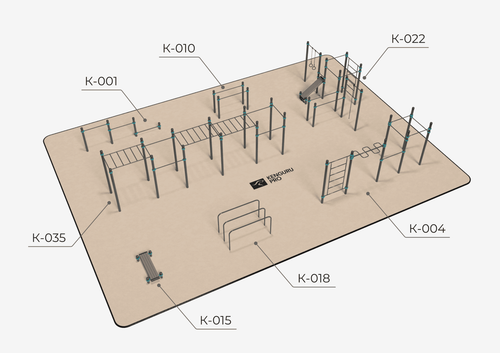 Воркаут площадка №6 (18 х 13 м)