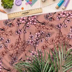 Ткань дюспо веточки с листочками