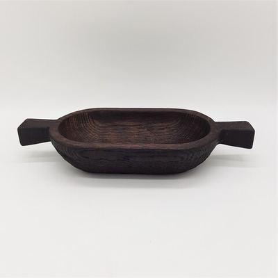 Плошка с ручками темный дуб;H=7 ,L=27,B=15см