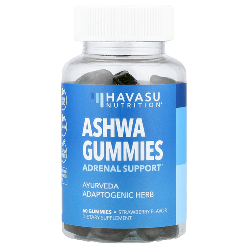 Havasu Nutrition, Ashwa Gummies, клубника, 60 жевательных таблеток