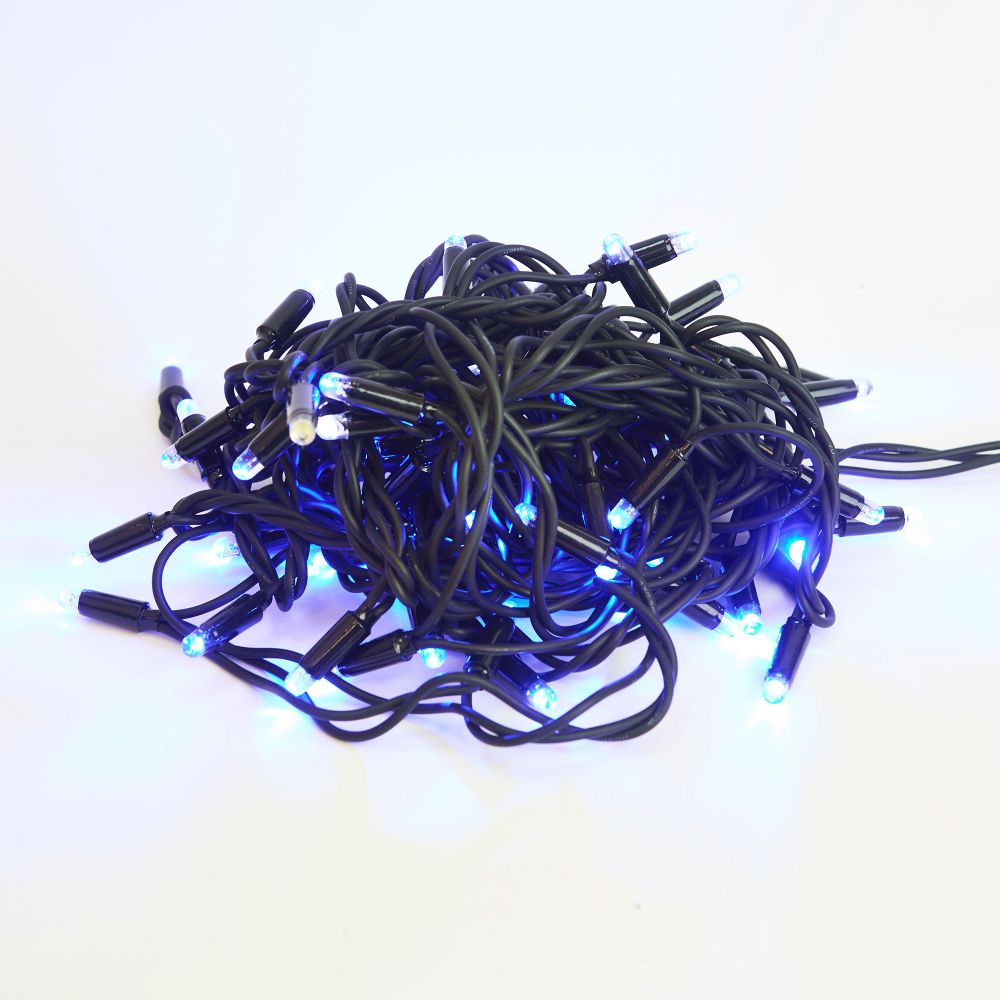 ULD-S1000-120-TBK BLUE-WHITE IP67 Гирлянда светодиодная с эффектом мерцания. 10м. Соединяемая. 120 светодиодов. Синий и белый свет. Провод черный. ТМ Uniel