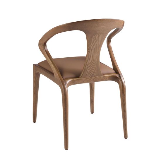 Стул 4137/CH9808 из коричневой экокожи и ореха