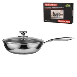 Сковорода Вок (WOK) 32/17,5 см h17/9,5 см 6л с крышкой Honeycombs нерж. с антиприг. покр. ИНДУКЦИЯ