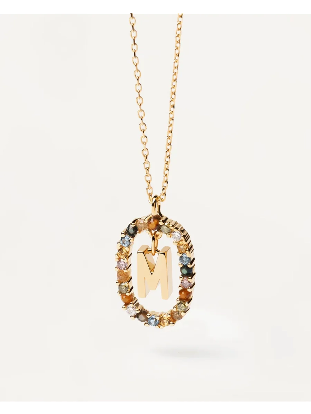 Колье женское PDPaola Буква M серебро 925 пробы покрытое золотом 750 пробы CO01-272-U