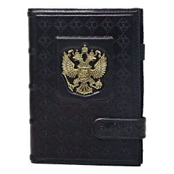 Ежедневник кожаный А5 «Россия с гербом» черный А80503